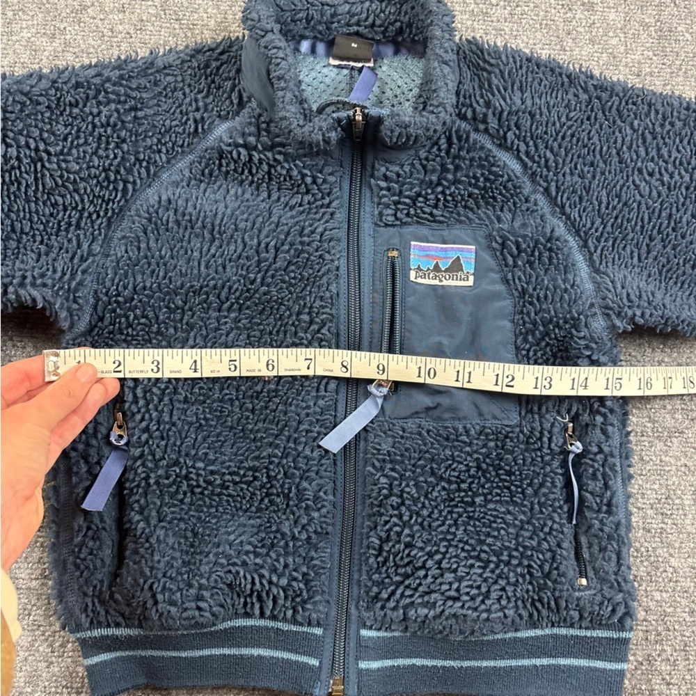 PATAGONIA Kids Vintage Pile Fleece Zip Up Jacket Retro Blue size: XS/S - Picture 7 of 8